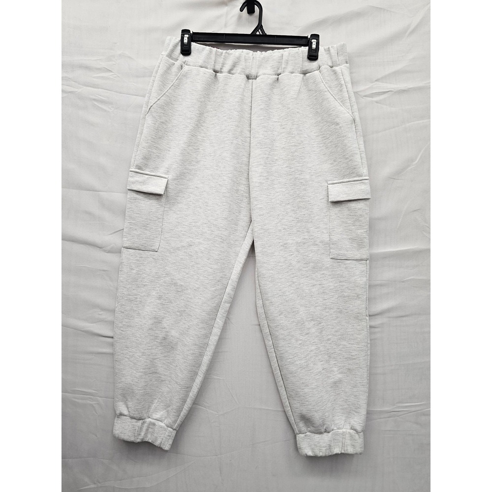 Express Womens Cargo Jogger Grey Polyester Blend Relaxed Size XL